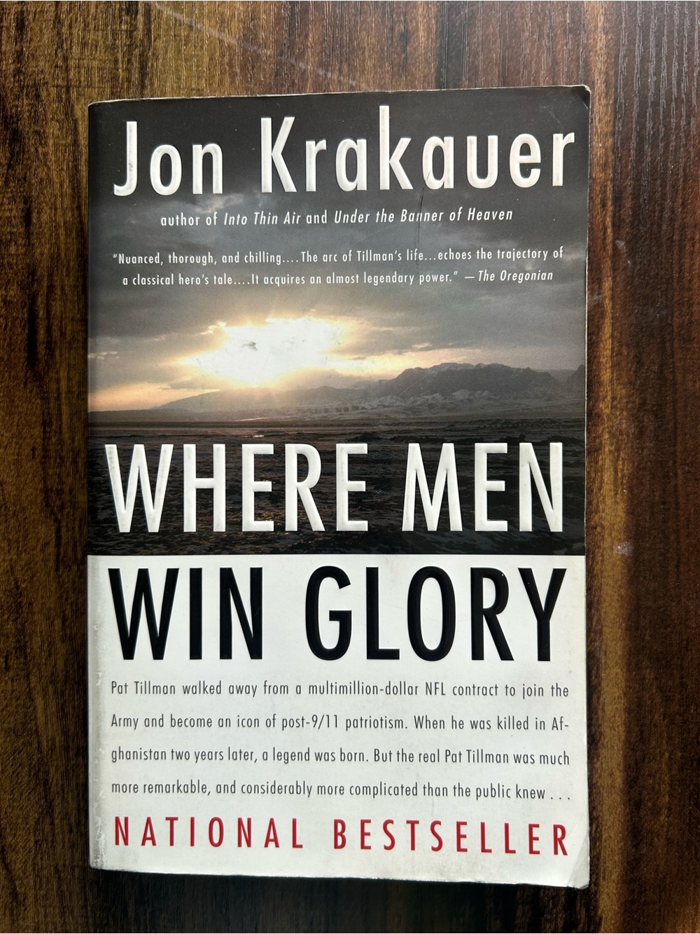 Jon Krakauer "Where Men Win Glory" Paperback - Black, White, Gray
